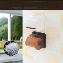 Adhesive Toilet Paper Holder White and Brown Color Water Proof